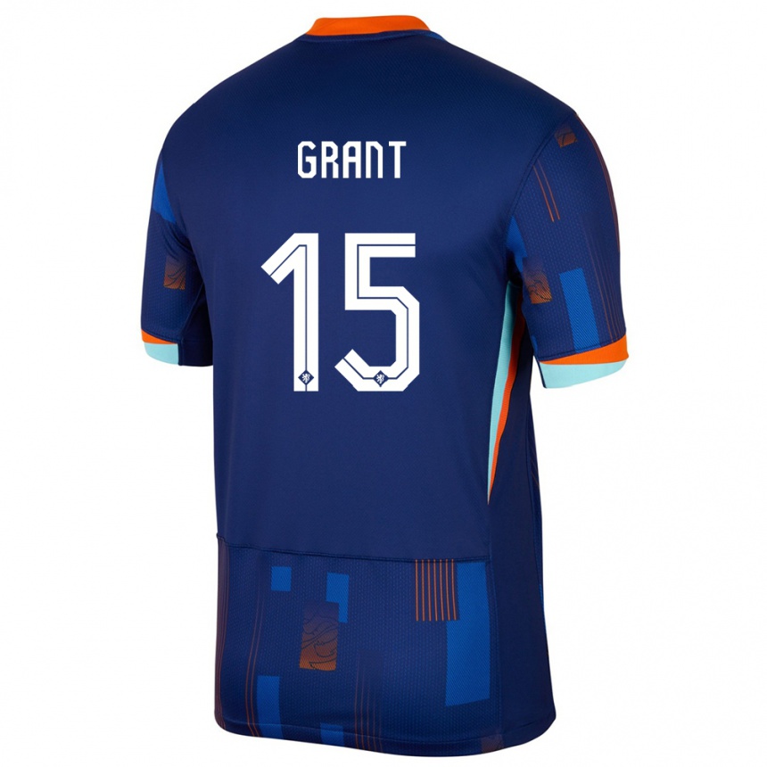 Mujer Fútbol Camiseta Países Bajos Chasity Grant #15 Azul 2ª Equipación 24-26 México