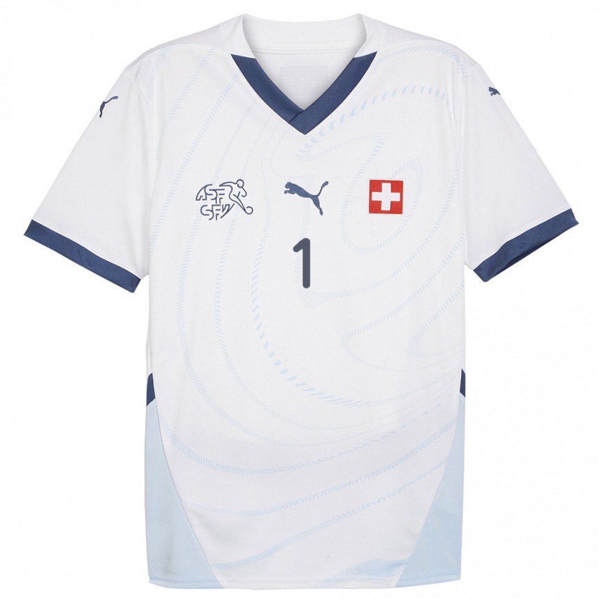 Mujer Fútbol Camiseta Suiza Marvin Hubel #1 Blanco 2ª Equipación 24-26 México