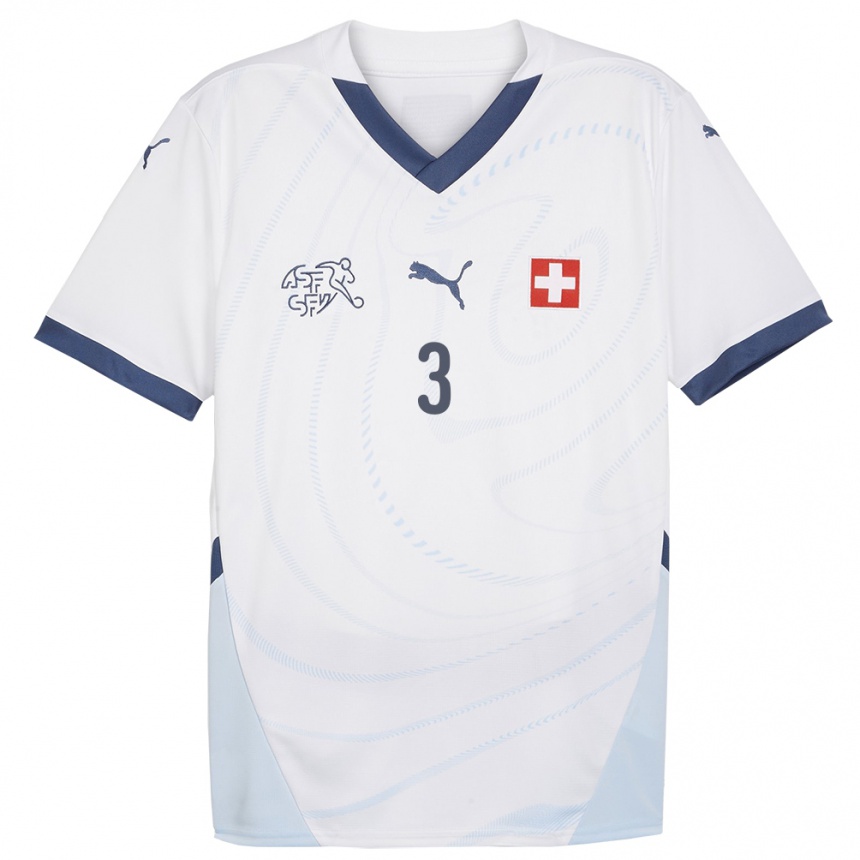 Mujer Fútbol Camiseta Suiza Silvan Widmer #3 Blanco 2ª Equipación 24-26 México