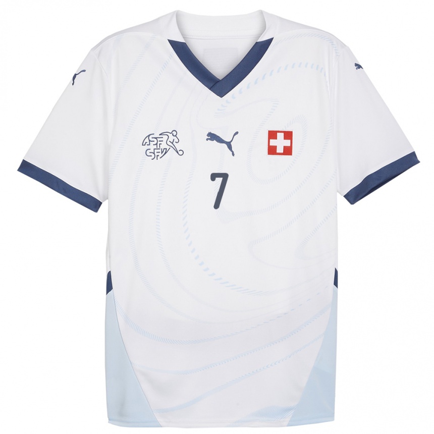 Mujer Fútbol Camiseta Suiza Ruben Fernandes #7 Blanco 2ª Equipación 24-26 México