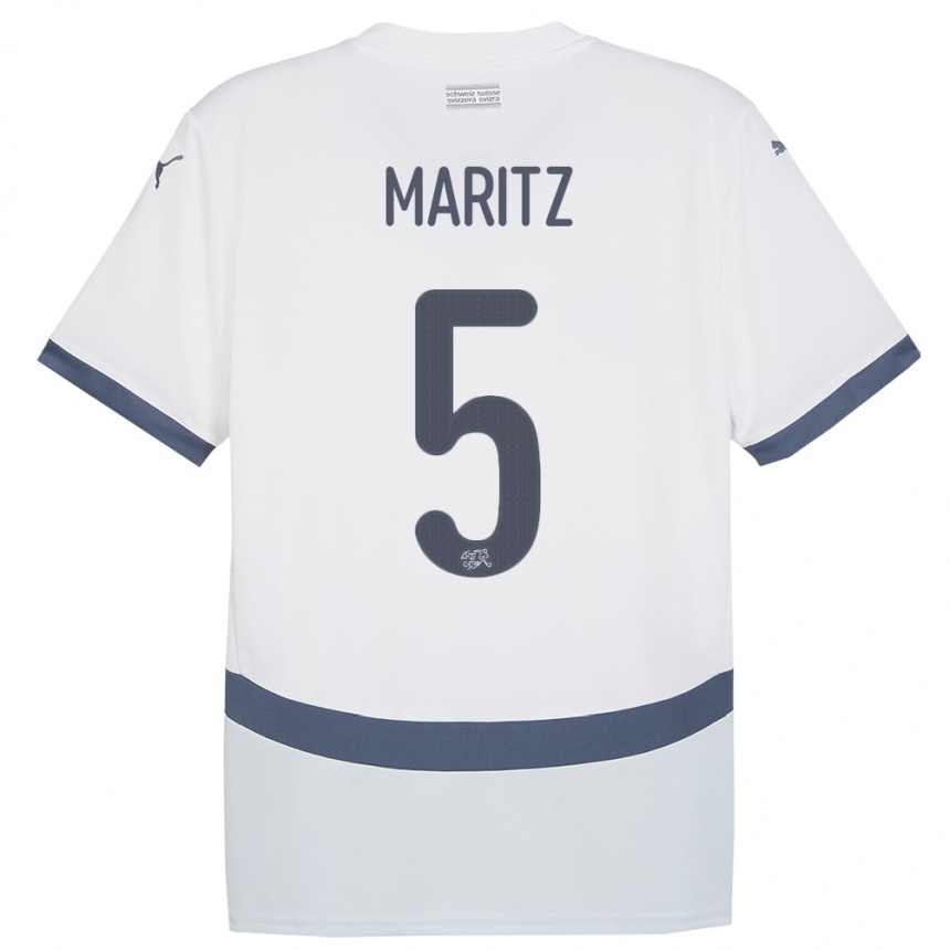 Mujer Fútbol Camiseta Suiza Noelle Maritz #5 Blanco 2ª Equipación 24-26 México