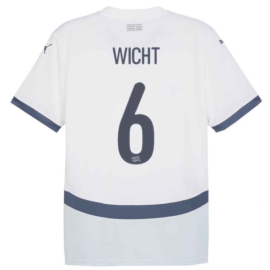 Mujer Fútbol Camiseta Suiza Nathan Wicht #6 Blanco 2ª Equipación 24-26 México