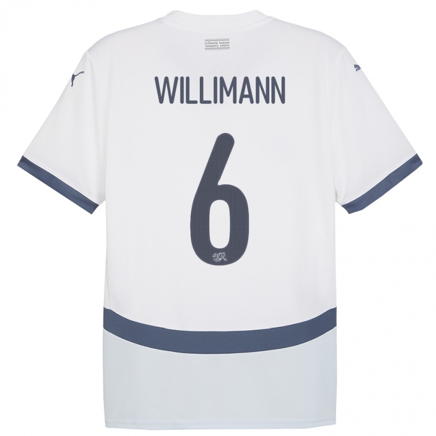Mujer Fútbol Camiseta Suiza Mauricio Willimann #6 Blanco 2ª Equipación 24-26 México
