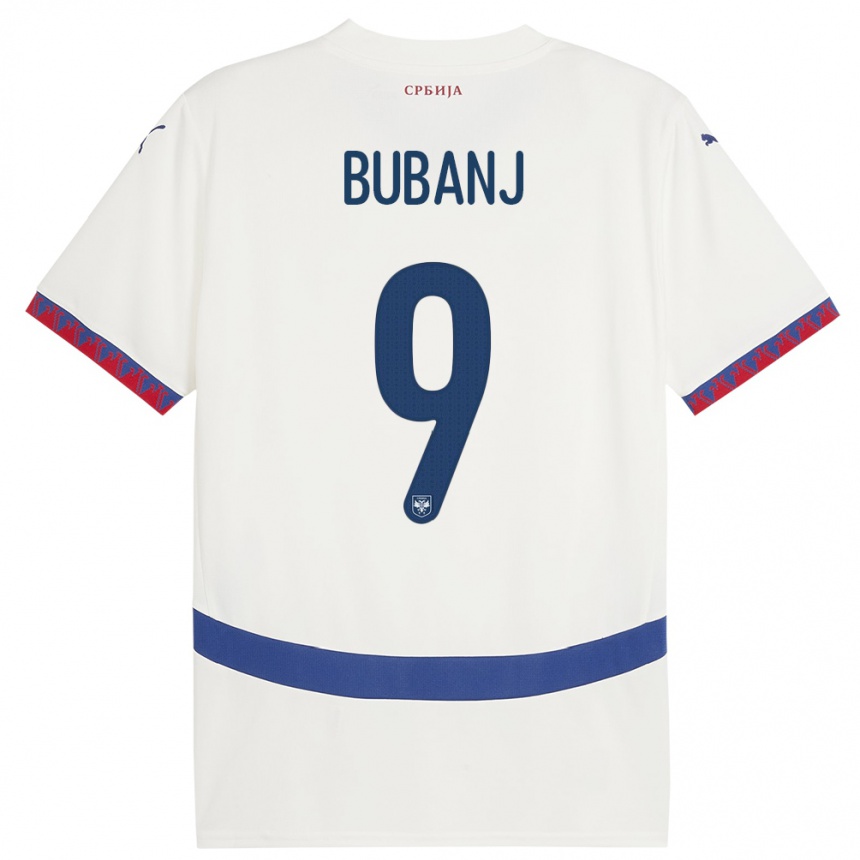 Mujer Fútbol Camiseta Serbia Mateja Bubanj #9 Blanco 2ª Equipación 24-26 México