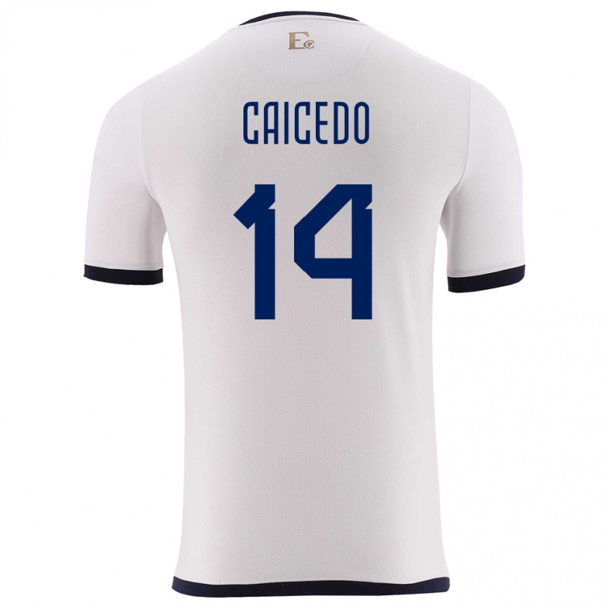 Mujer Fútbol Camiseta Ecuador Carina Caicedo #14 Blanco 2ª Equipación 24-26 México