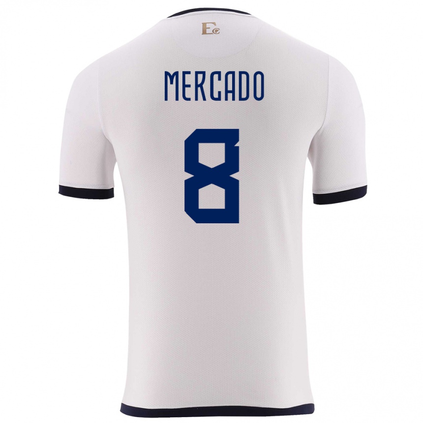 Mujer Fútbol Camiseta Ecuador Patrik Mercado #8 Blanco 2ª Equipación 24-26 México