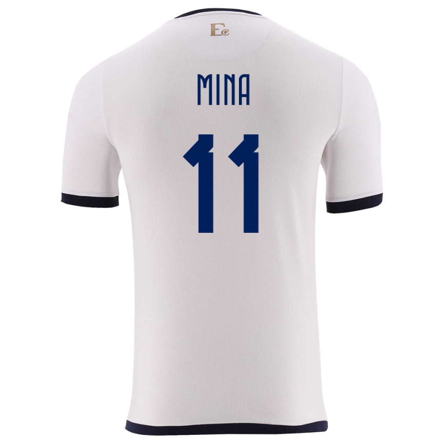 Mujer Fútbol Camiseta Ecuador Ariel Mina #11 Blanco 2ª Equipación 24-26 México