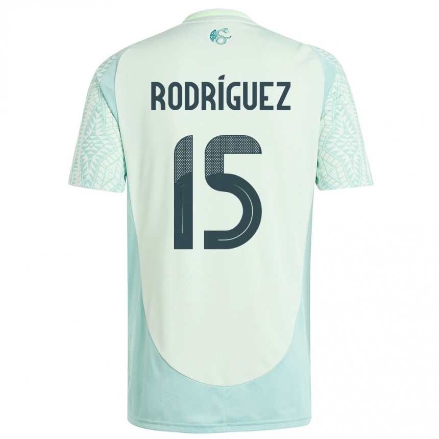 Mujer Fútbol Camiseta México Jorge Rodriguez #15 Lino Verde 2ª Equipación 24-26 México