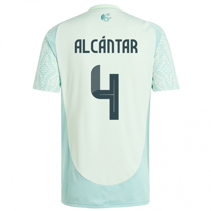 Mujer Fútbol Camiseta México Jesus Alcantar #4 Lino Verde 2ª Equipación 24-26 México