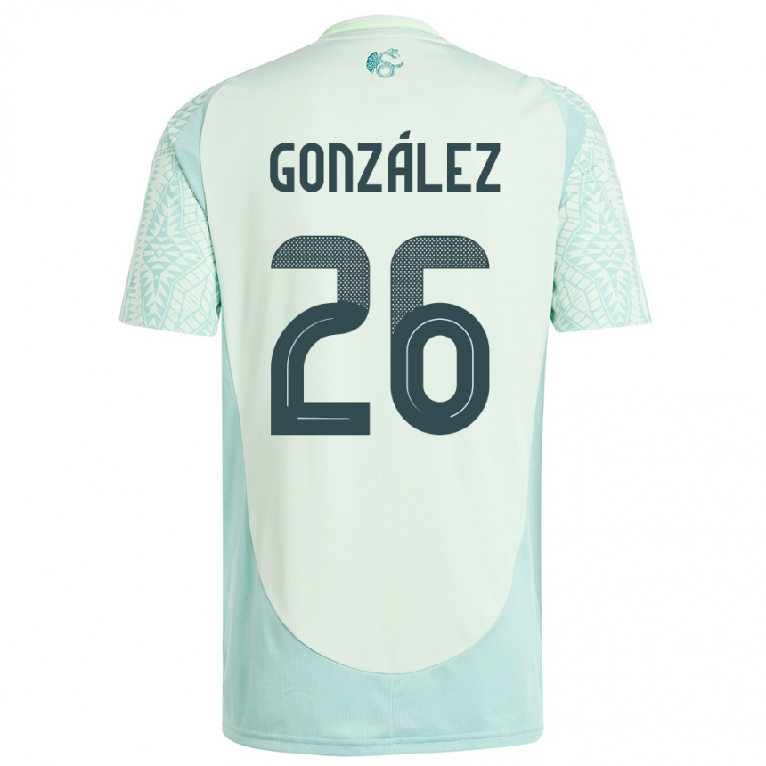 Mujer Fútbol Camiseta México Bryan Gonzalez #26 Lino Verde 2ª Equipación 24-26 México