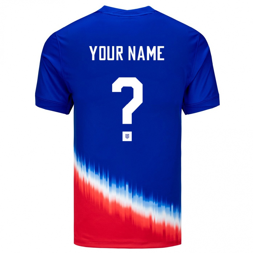 Mujer Fútbol Camiseta Estados Unidos Su Nombre #0 Azul 2ª Equipación 24-26 México