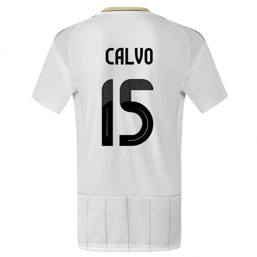 Mujer Fútbol Camiseta Costa Rica Francisco Calvo #15 Blanco 2ª Equipación 24-26 México