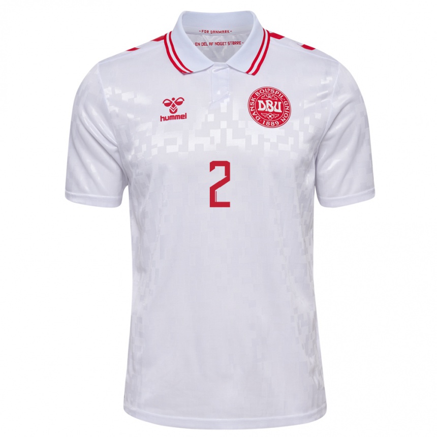 Mujer Fútbol Camiseta Dinamarca Victor Gustafsen #2 Blanco 2ª Equipación 24-26 México