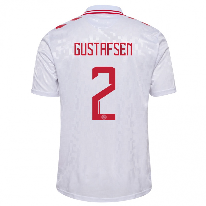 Mujer Fútbol Camiseta Dinamarca Victor Gustafsen #2 Blanco 2ª Equipación 24-26 México