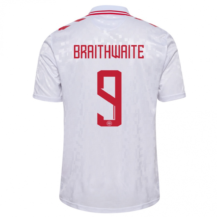 Mujer Fútbol Camiseta Dinamarca Martin Braithwaite #9 Blanco 2ª Equipación 24-26 México