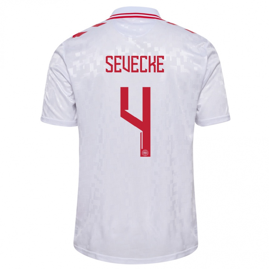 Mujer Fútbol Camiseta Dinamarca Rikke Sevecke #4 Blanco 2ª Equipación 24-26 México