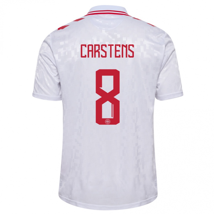 Mujer Fútbol Camiseta Dinamarca Signe Carstens #8 Blanco 2ª Equipación 24-26 México