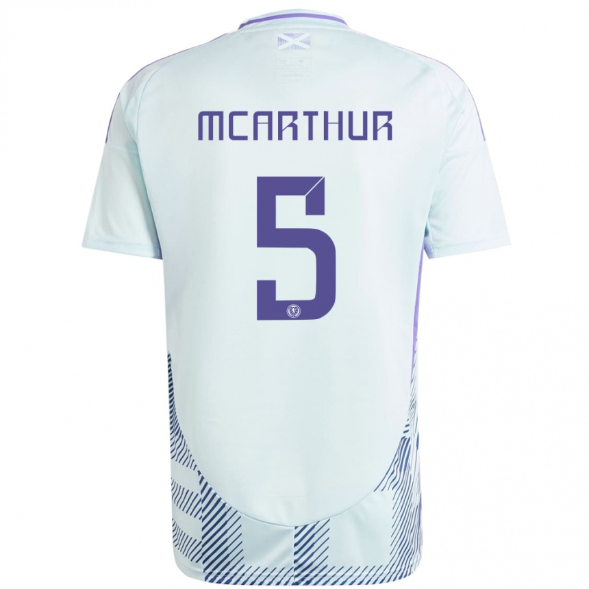 Mujer Fútbol Camiseta Escocia Charlie Mcarthur #5 Azul Menta Claro 2ª Equipación 24-26 México