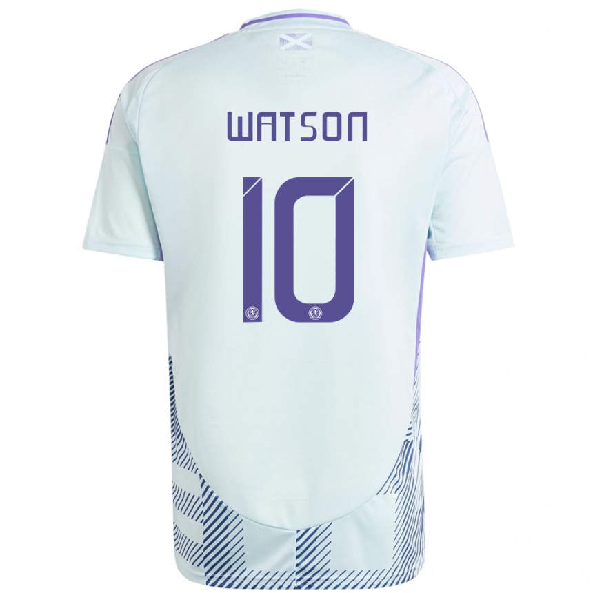 Mujer Fútbol Camiseta Escocia David Watson #10 Azul Menta Claro 2ª Equipación 24-26 México