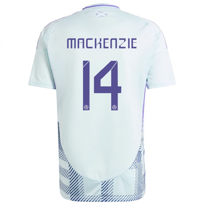 Mujer Fútbol Camiseta Escocia Magnus Mackenzie #14 Azul Menta Claro 2ª Equipación 24-26 México