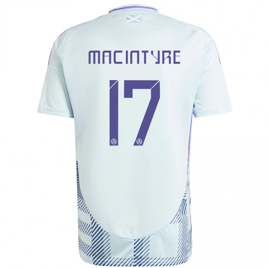 Mujer Fútbol Camiseta Escocia Jacob Macintyre #17 Azul Menta Claro 2ª Equipación 24-26 México