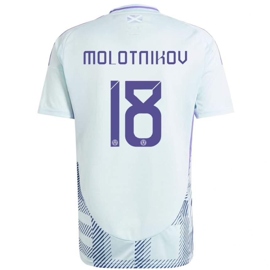 Mujer Fútbol Camiseta Escocia Rudi Molotnikov #18 Azul Menta Claro 2ª Equipación 24-26 México