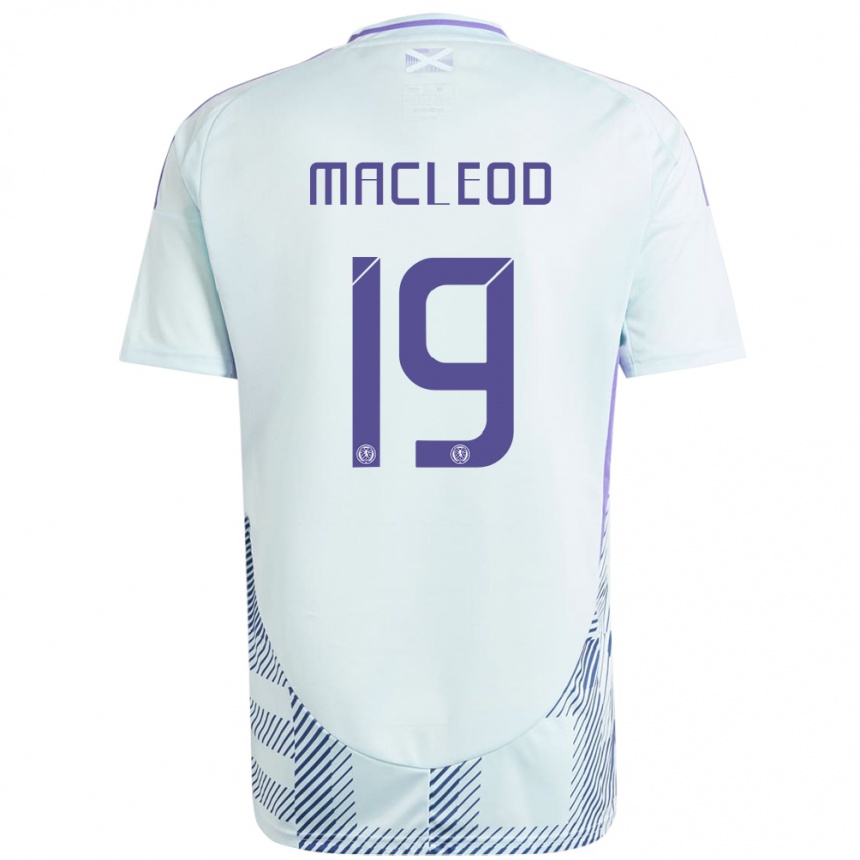 Mujer Fútbol Camiseta Escocia Rory Macleod #19 Azul Menta Claro 2ª Equipación 24-26 México