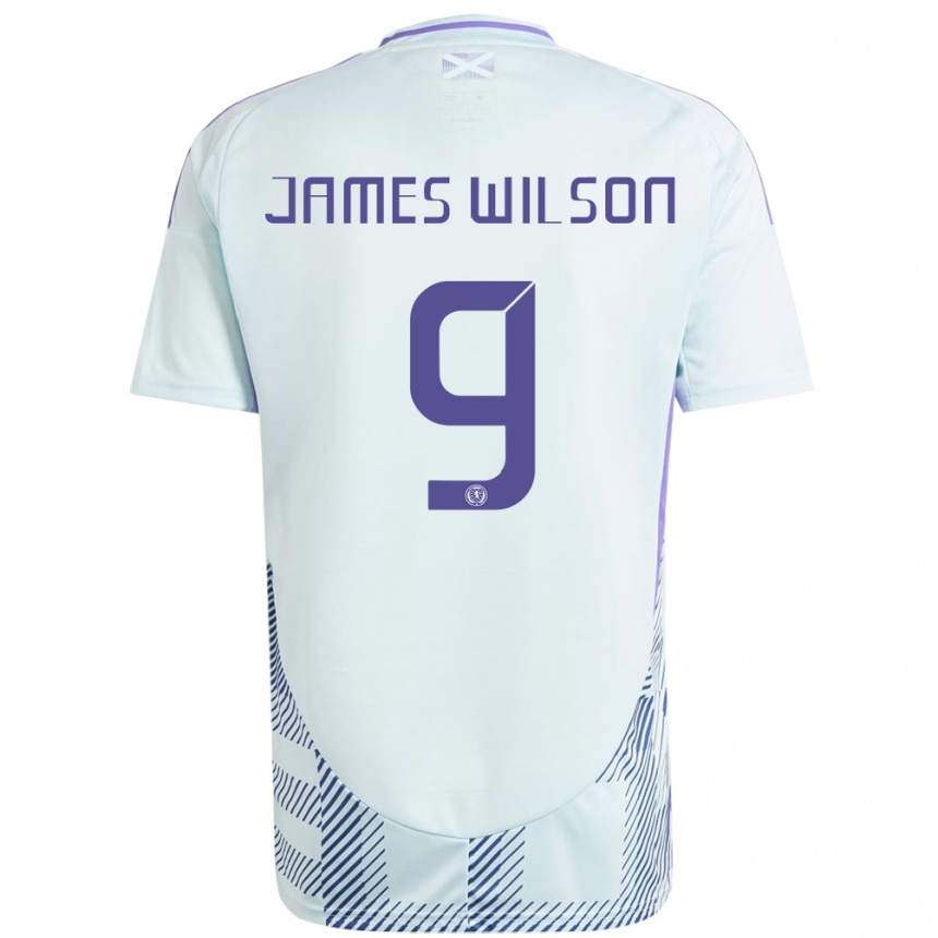 Mujer Fútbol Camiseta Escocia James Wilson #9 Azul Menta Claro 2ª Equipación 24-26 México