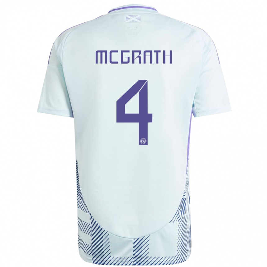 Mujer Fútbol Camiseta Escocia Joseph Mcgrath #4 Azul Menta Claro 2ª Equipación 24-26 México