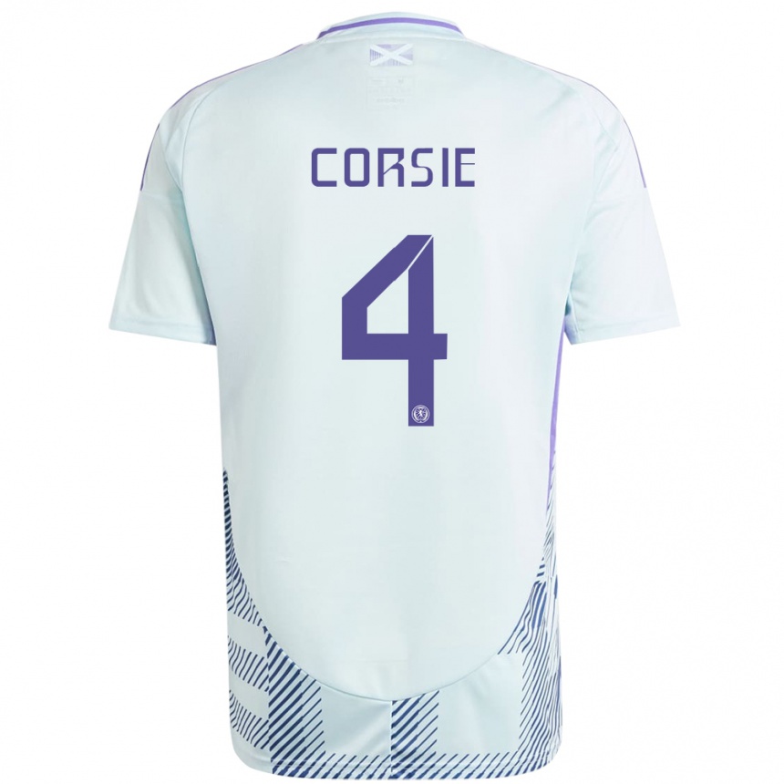 Mujer Fútbol Camiseta Escocia Rachel Corsie #4 Azul Menta Claro 2ª Equipación 24-26 México