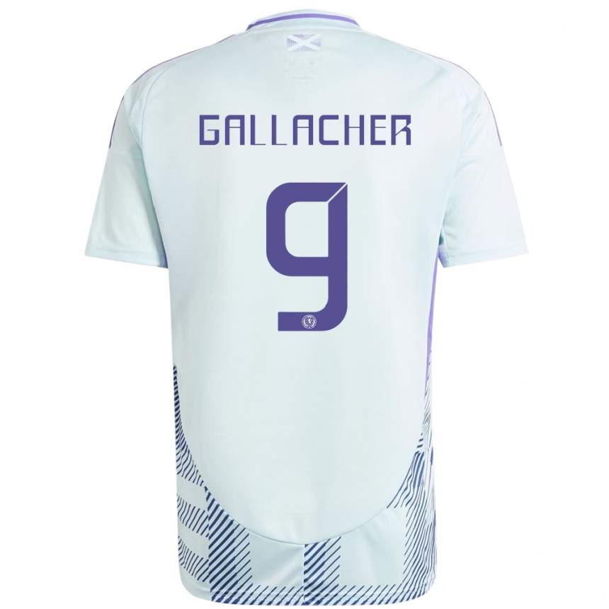 Mujer Fútbol Camiseta Escocia Amy Gallacher #9 Azul Menta Claro 2ª Equipación 24-26 México