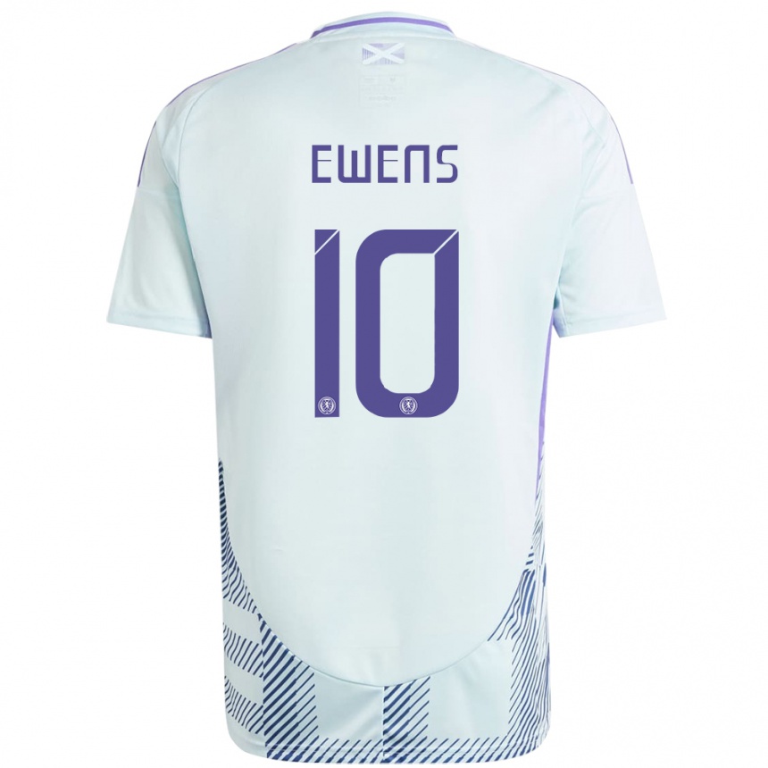 Mujer Fútbol Camiseta Escocia Sarah Ewens #10 Azul Menta Claro 2ª Equipación 24-26 México