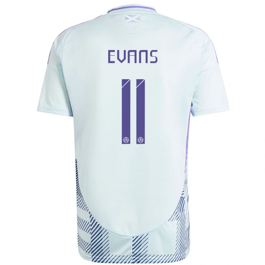 Mujer Fútbol Camiseta Escocia Lisa Evans #11 Azul Menta Claro 2ª Equipación 24-26 México