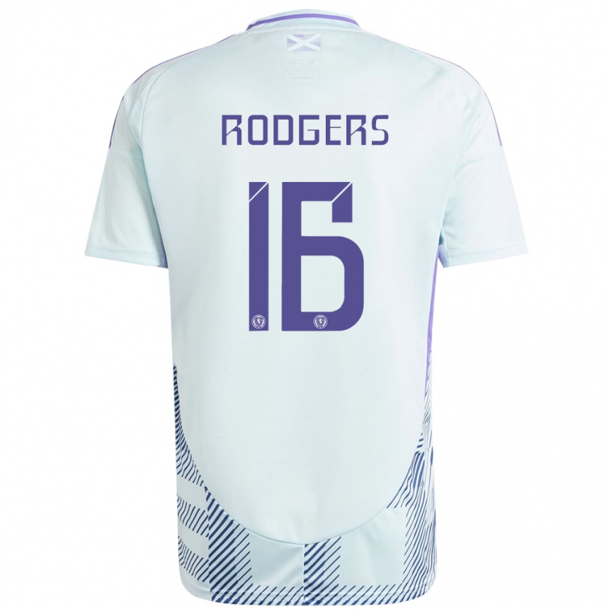 Mujer Fútbol Camiseta Escocia Amy Rodgers #16 Azul Menta Claro 2ª Equipación 24-26 México