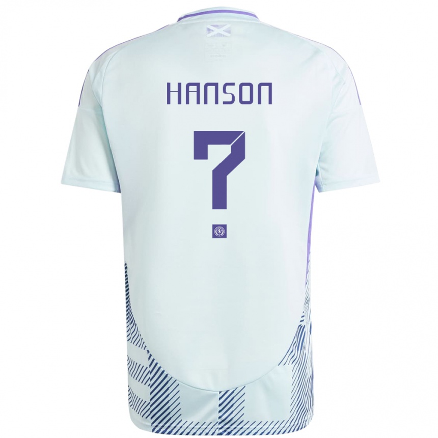 Mujer Fútbol Camiseta Escocia Kirsty Hanson #0 Azul Menta Claro 2ª Equipación 24-26 México