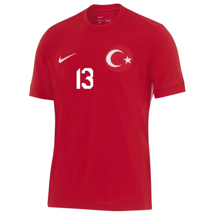 Mujer Fútbol Camiseta Turquía Muhammed Eren Arıkan #13 Rojo 2ª Equipación 24-26 México
