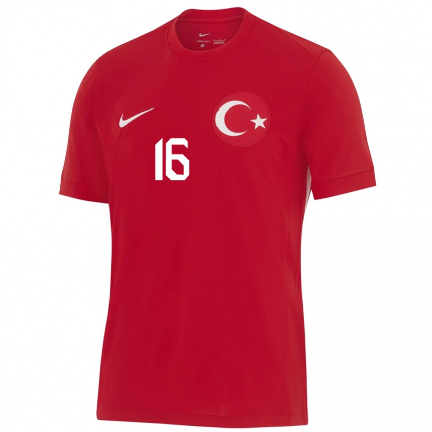 Mujer Fútbol Camiseta Turquía İsmail Yüksek #16 Rojo 2ª Equipación 24-26 México