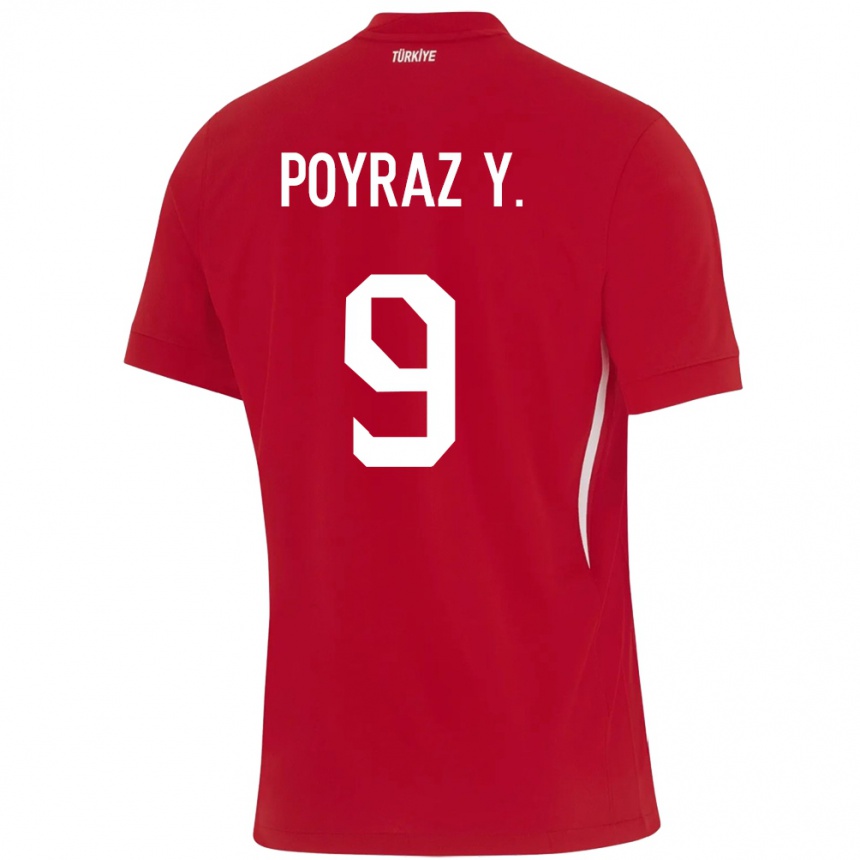 Mujer Fútbol Camiseta Turquía Poyraz Yıldırım #9 Rojo 2ª Equipación 24-26 México