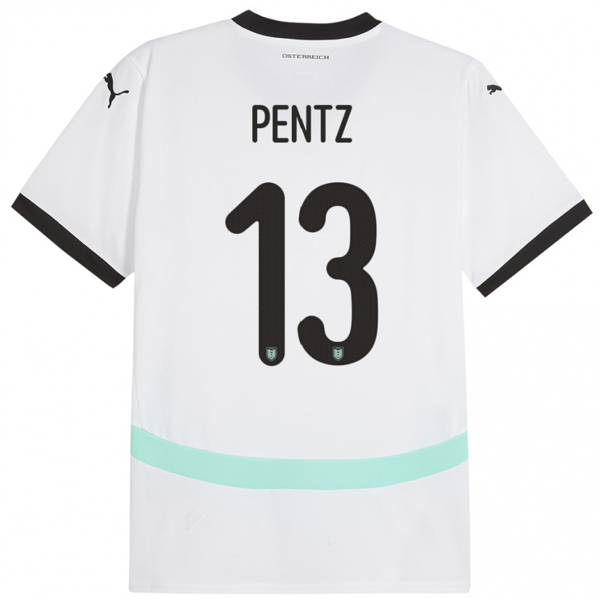 Mujer Fútbol Camiseta Austria Patrick Pentz #13 Blanco 2ª Equipación 24-26 México