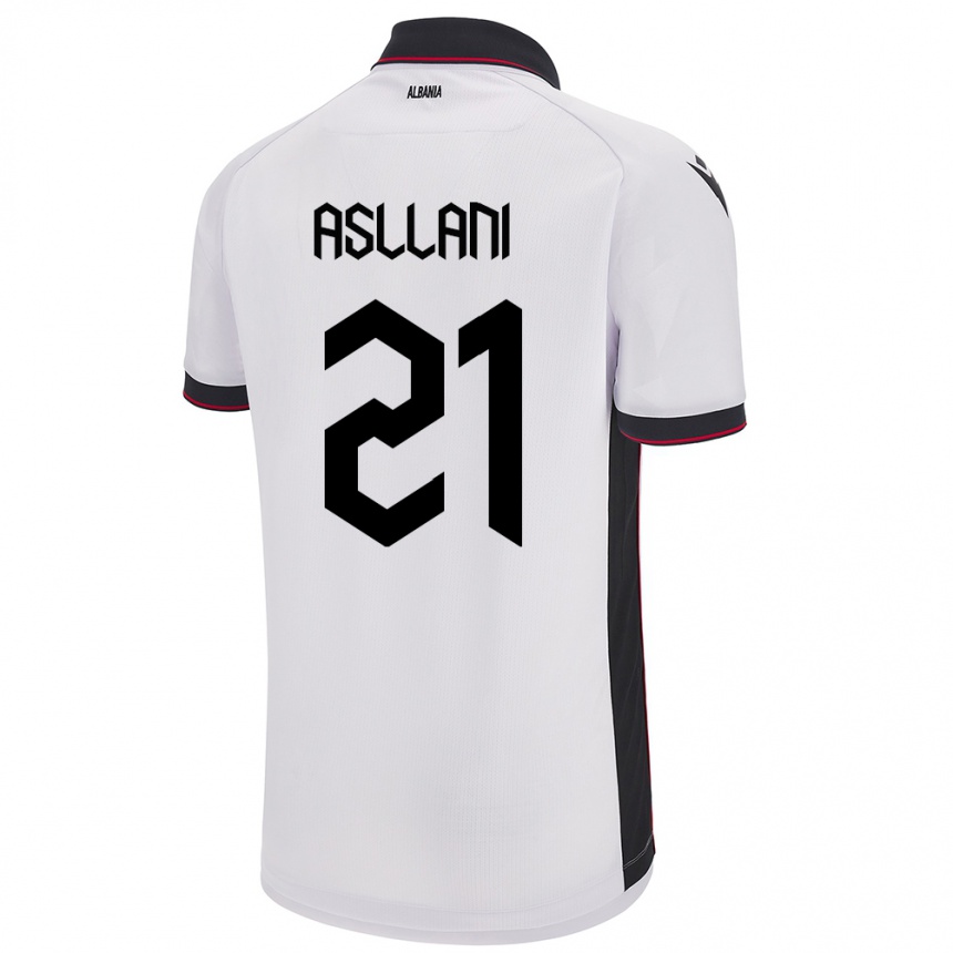 Mujer Fútbol Camiseta Albania Kristjan Asllani #21 Blanco 2ª Equipación 24-26 México