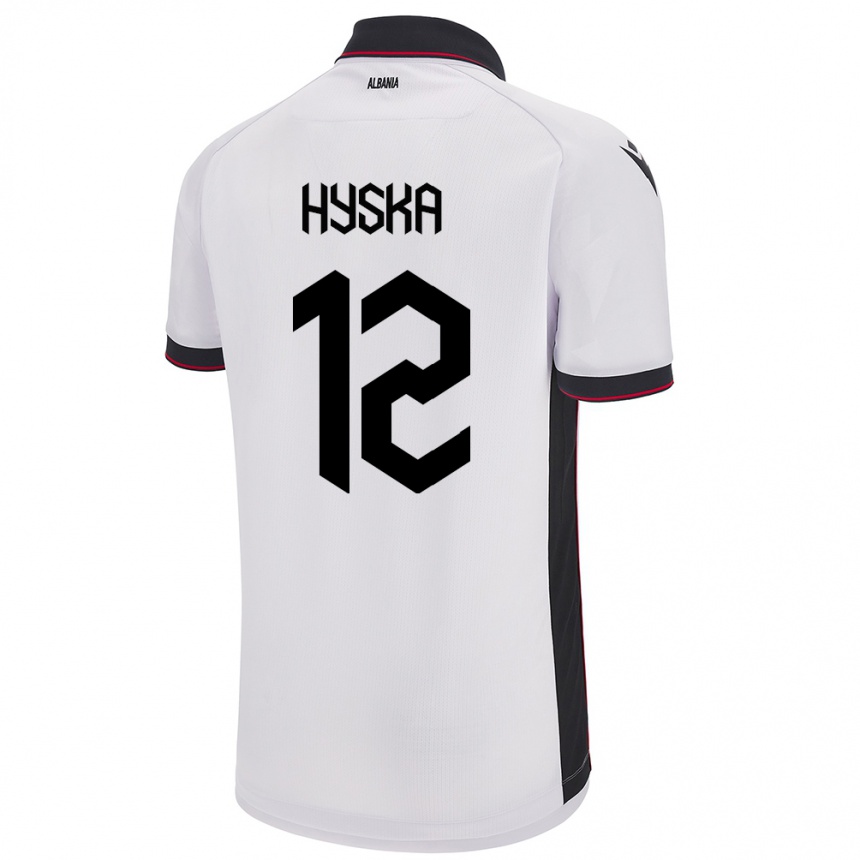 Mujer Fútbol Camiseta Albania Antigona Hyska #12 Blanco 2ª Equipación 24-26 México