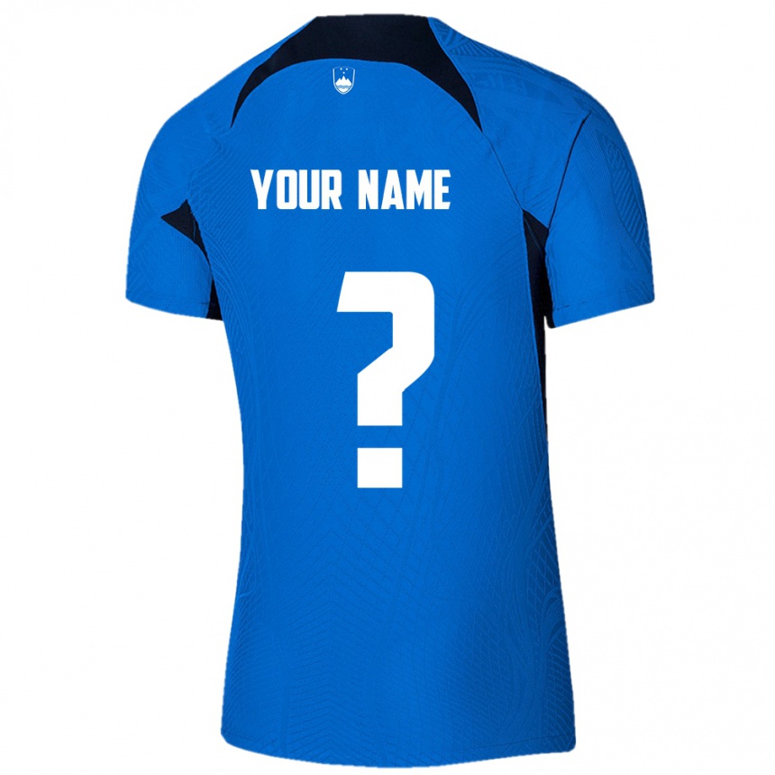 Mujer Fútbol Camiseta Eslovenia Su Nombre #0 Azul 2ª Equipación 24-26 México
