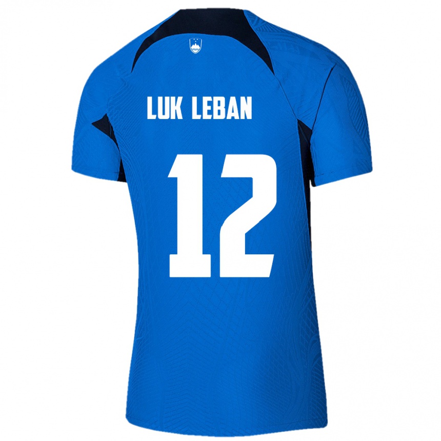 Mujer Fútbol Camiseta Eslovenia Zan Luk Leban #12 Azul 2ª Equipación 24-26 México