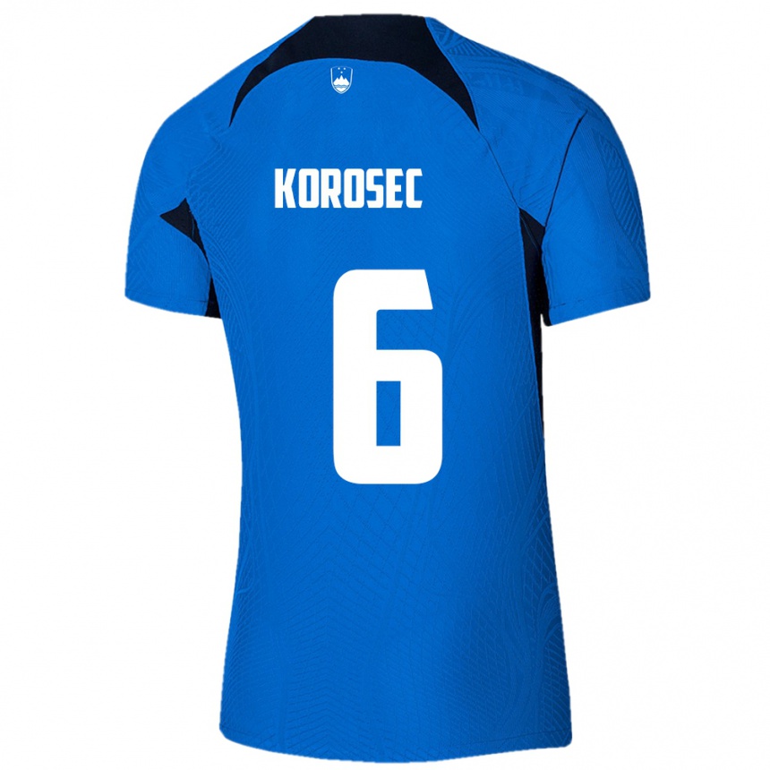 Mujer Fútbol Camiseta Eslovenia Kaja Korošec #6 Azul 2ª Equipación 24-26 México