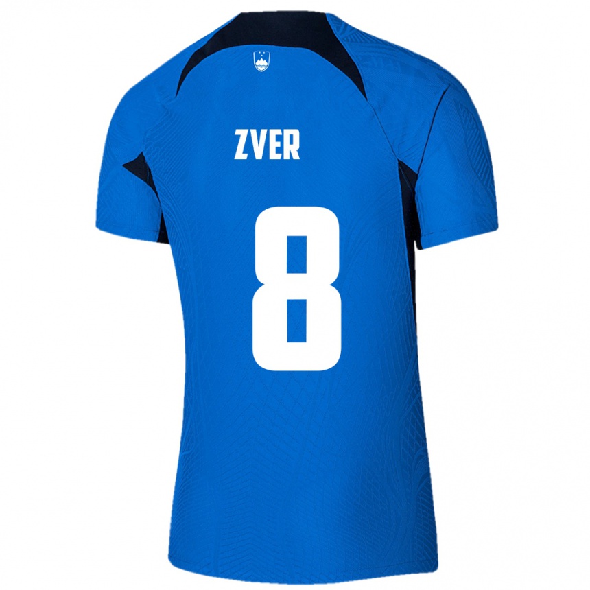 Mujer Fútbol Camiseta Eslovenia Mateja Zver #8 Azul 2ª Equipación 24-26 México