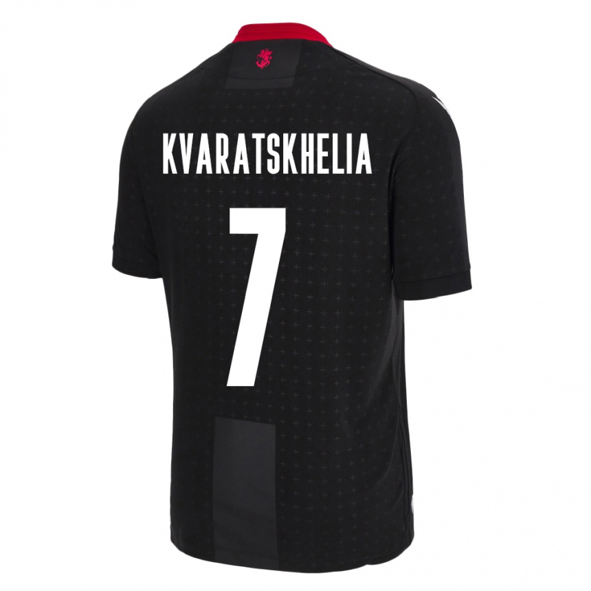 Mujer Fútbol Camiseta Georgia Khvicha Kvaratskhelia #7 Negro 2ª Equipación 24-26 México