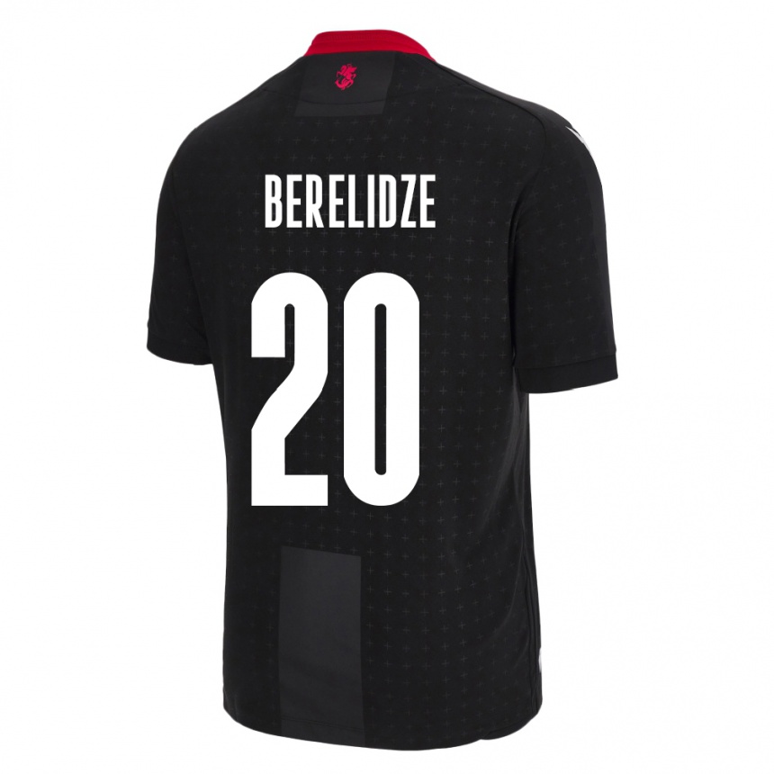 Mujer Fútbol Camiseta Georgia Tsotne Berelidze #20 Negro 2ª Equipación 24-26 México