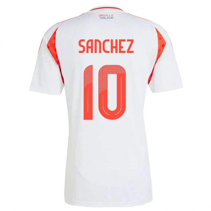 Mujer Fútbol Camiseta Chile Alexis Sánchez #10 Blanco 2ª Equipación 24-26 México