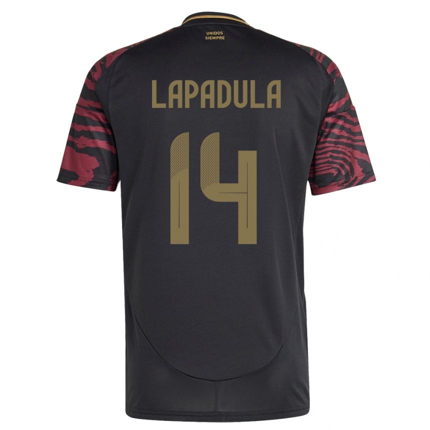 Mujer Fútbol Camiseta Perú Gianluca Lapadula #14 Negro 2ª Equipación 24-26 México