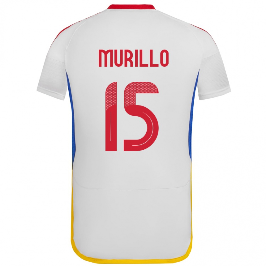 Mujer Fútbol Camiseta Venezuela Jhon Murillo #15 Blanco 2ª Equipación 24-26 México